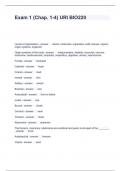 Exam 1 (Chap. 1-4) URI BIO220 Questions and Answers Graded A