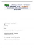 ABNM - AMERICAN BOARD of NUCLEAR MEDICINE EXAM 2024 &lbrace;Updated&rcub; QUESTIONS WITH 100&percnt; CORRECT ANSWERS