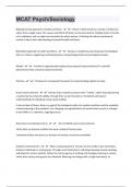 MCAT Psych/Sociology 822 Questions with 100% Correct Answers | Verified | Latest Update And Verified|92 Pages