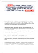 ABNM - AMERICAN BOARD OF NUCLEAR MEDICINE ASSESSMENT TEST 2024 QUESTIONS WITH COMPLETE SOLUTIONS Graded A&plus;