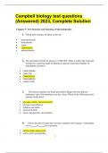 Campbell biology test questions (Answered) 2023, Complete Solution
