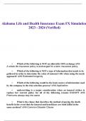 Alabama Life and Health Insurance Exam FX Simulation Questions and Answers Verified