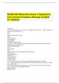 NURS 620 Maryville Exam 3 Questions and Correct Answers Already Graded A&plus;&period;202424