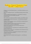 Healthcare Financial Management Exam with 100&percnt; Verified Answers