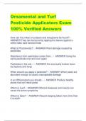Ornamental and Turf  Pesticide Applicators Exam 100% Verified Answers