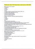 Medication Aide TEST Questions And Answers 2022&sol;2023