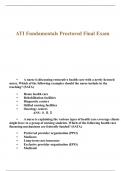 ATI fundamentals, ATI RN Fundamentals Proctored Focus | 100% Guide Solutions With Verified Answers