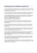 Nursing care of children practice B Exam Questions with correct Answers 2024&sol;2025&lpar; A&plus; GRADED 100&percnt; VERIFIED&rpar;&period;