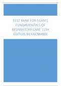 Test Bank For Egan’s Fundamentals Of Respiratory Care 11th Edition By Kacmarek