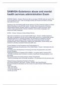 SAMHSA-Substance abuse and mental health services administration Exam Questions and Answers