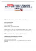 &lbrack;ECBA&rsqb; BUSINESS ANALYSIS STUDY-BANK 2024 QUESTIONS & ANSWERS Graded A&plus;