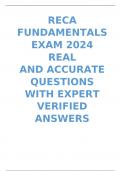 RECA FUNDAMENTALS EXAM 2024  REAL  AND ACCURATE QUESTIONS WITH EXPERT VERIFIED ANSWERS GUARANTEED PASS 