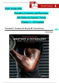 Test Bank For Principles of Anatomy and Physiology 16th Edition by Gerard J. Tortora, All Chapters 1 - 29, Verified Newest Version