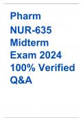 Pharm  NUR-635 Midterm Exam 2024 100% Verified Q&A