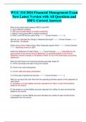 WGU 214 2024 Financial Management Exam  New Latest Version with All Questions and  100% Correct Answers