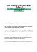 AAC ASSESSMENT QUIZ 2024 {Updated} QUESTIONS WITH COMPLETE SOLUTIONS