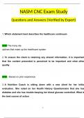 NASM CNC Exam Study Guide Questions and Answers (2024 / 2025) (Verified Answers)