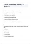 Exam 4: Acute Kidney Injury NCLEX Questions and answers 