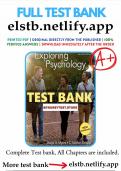 Test bank for exploring psychology 11th edition myers full chapter Questions and Detailed Correct Answers 100% Complete Solution Guaranteed Success 