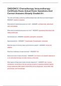 ONS&sol;ONCC Chemotherapy Immunotherapy  Certificate Exam Actual Exam Questions And  Correct Answers Already Graded A&plus;&period;
