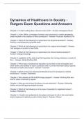 Dynamics of Healthcare in Society - Rutgers Exam Questions and Answers