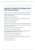Dynamics of Health Care Rutgers Exam with correct Answers