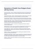 Dynamics of Health Care Rutgers Exam (all key terms) Questions and Answers