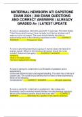 MATERNAL NEWBORN ATI CAPSTONE EXAM 2024 &vert; 200 EXAM QUESTIONS AND CORRECT ANSWERS &vert; ALREADY GRADED A&plus; &vert; LATEST UPDATE