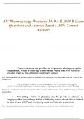 ATI Pharmacology Proctored 2019 Exam Questions and Verified Answers|100% Correct| Update