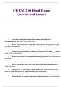 CHEM 210 Final Exam Newest Questions and Answers 2023/2024  Verified by Expert