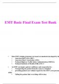 EMT Basic Final Exam Practice Test Questions and Answers  2023 / 2024 Verified Answers