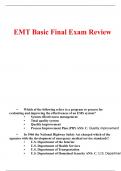 EMT Basic Final Exam Review Questions and Answers 2023 / 2024 Verified Answers