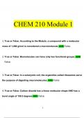 CHEM 210 Module 2 Exam Newest Questions and Answers (2023/2024) (Verified by Expert)
