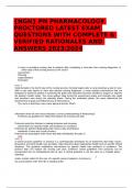 &lbrace;NGN&rcub; PN PHARMACOLOGY PROCTORED LATEST EXAM QUESTIONS WITH COMPLETE & VERIFIED RATIONALES AND ANSWERS 2023&sol;2024