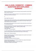 AQA A LEVEL CHEMISTRY - COMMON QUESTIONS WITH EXPLAINED ANSWERS