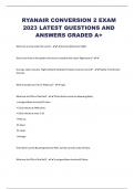 RYANAIR CONVERSION 2 EXAM  2023 LATEST QUESTIONS AND  ANSWERS GRADED A&plus;