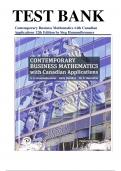 TEST BANK for Contemporary Business Mathematics with Canadian Applications 12th Edition by Sieg Hummelbrunner; Kelly Halliday & Ali Hassanlou. (All Chapters 1-16).