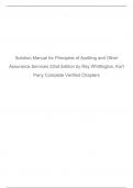 Solution Manual for Principles of Auditing and Other Assurance Services 22nd Edition by Ray Whittington, Kurt Pany Complete Verified Chapter's 100% Complete Solution 