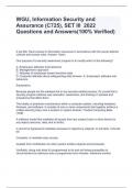 WGU, Information Security and Assurance (C725), SET III  2024 Questions and Answers(100% Verified)