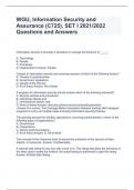 WGU, Information Security and Assurance (C725), SET I 2024/2025 Questions and Answers