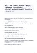 WGU C700 - Secure Network Design – 2024 Exam with complete solution/All Possible C700 2024/2025 Questions and Answers