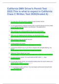California DMV Driver's Permit Test 2024;This is what to expect in California Class C Written Test 2024(Graded A)