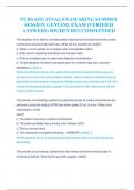 NURS 6531 FINAL EXAM SRING SUMMER  SESSION GENUINE EXAM (VERIFIED  ANSWERS) HIGHLY RECCOMMENDED