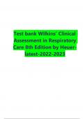 Test bank Wilkins’ Clinical Assessment in Respiratory Care 8th Edition by Heuerlatest-2022-2023