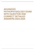 ADVANCED PATHOPHYSIOLOGY EXAM WITH QUESTION AND CORRECT DETAILED ANSWERS 2023-2024  Lab Tests 