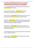 NAPSR- PHARMACEUTICAL SALES TRAINING QUESTIONS ANSWERS 