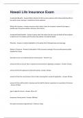 Hawaii Life Insurance Exam Questions With 100&percnt; Correct Answers&period;