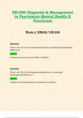 NR606 / NR 606 Week 4 (Latest Update 2024/ 2025): Diagnosis & Management in Psychiatric-Mental Health II Practicum | Complete Guide with Questions and Verified Answers | 100% Correct - Chamberlain