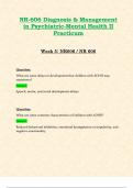 NR606 / NR 606 Week 5 (Latest Update 2024/ 2025): Diagnosis & Management in Psychiatric-Mental Health II Practicum | Complete Guide with Questions and Verified Answers | 100% Correct - Chamberlain