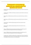 Fundamental's of chemotherapy  Immunotherapy administration Test  Questions and Answers